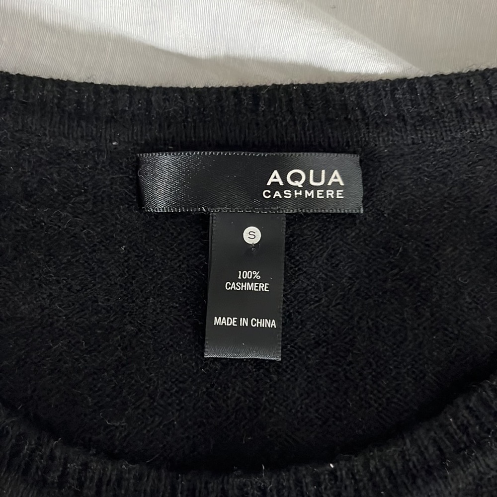 Aqua 100% cashmere black mini dress size S - Picture 11 of 11